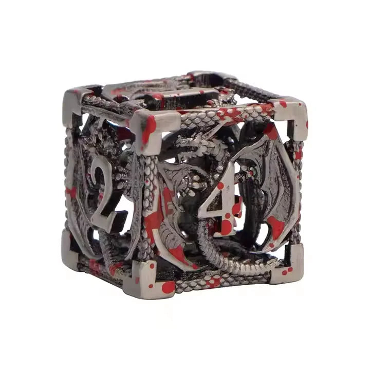 Flying Dragon Dices Hollow Metal Dice set Polyhedral Dice D20 DND Dice set for Dungeon and Dragons Tabletop Games RPG Dices set
