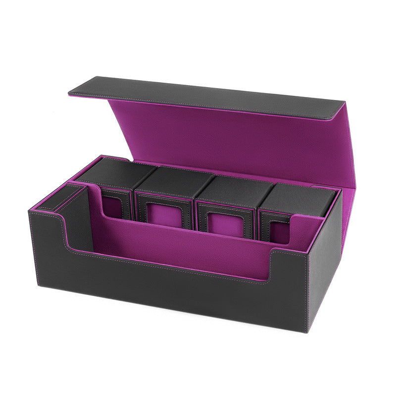 PU Leather Trading Cards Storage Box, holds 600+ cards, for Magic Game Cards, with magnetic closure and for commander decks