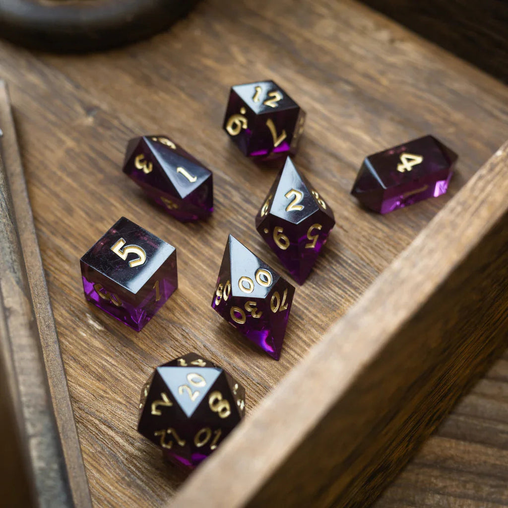 Mystic Violet Resin DND Dice Set