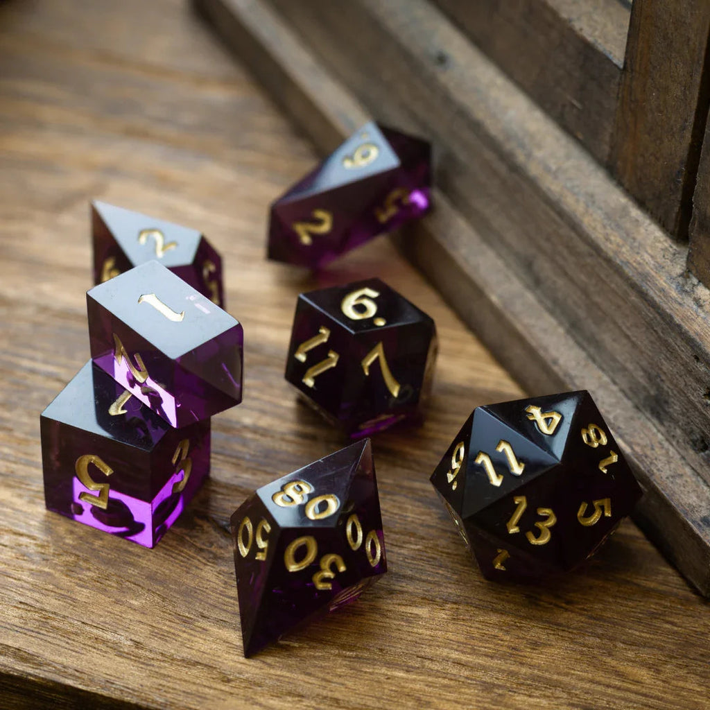 Mystic Violet Resin DND Dice Set