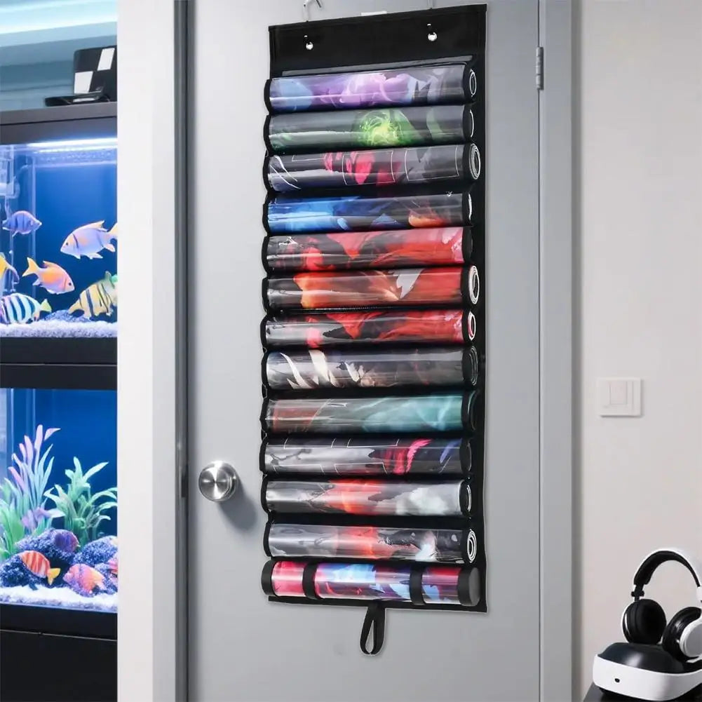 Playmat Holder, Playmat Tube Storage Bag For MTG With 2 Hooks, Fits 12+1 Card Game Playmats Portable Organizer Rack For TCG/RPG