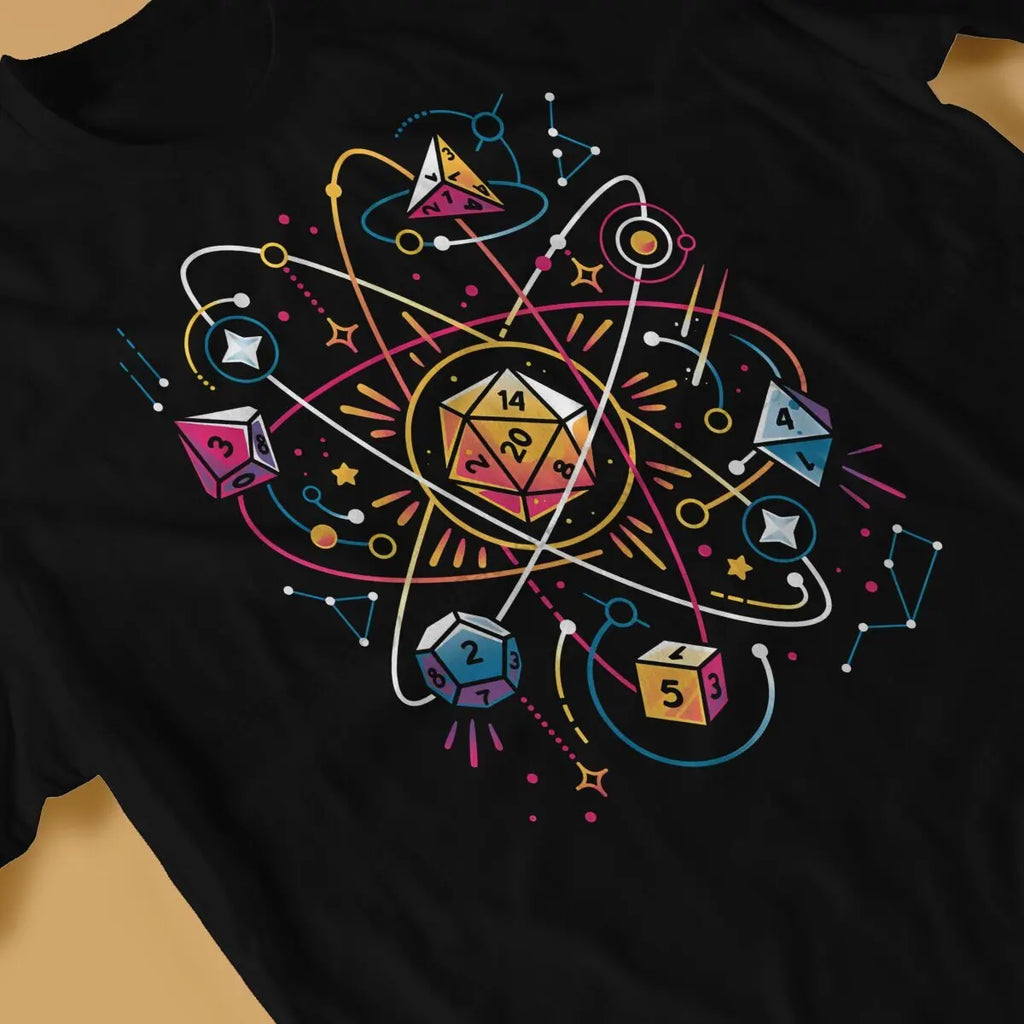 DND Dice Space T Shirt Men Tees Summer Clothing Cotton O-Neck TShirt