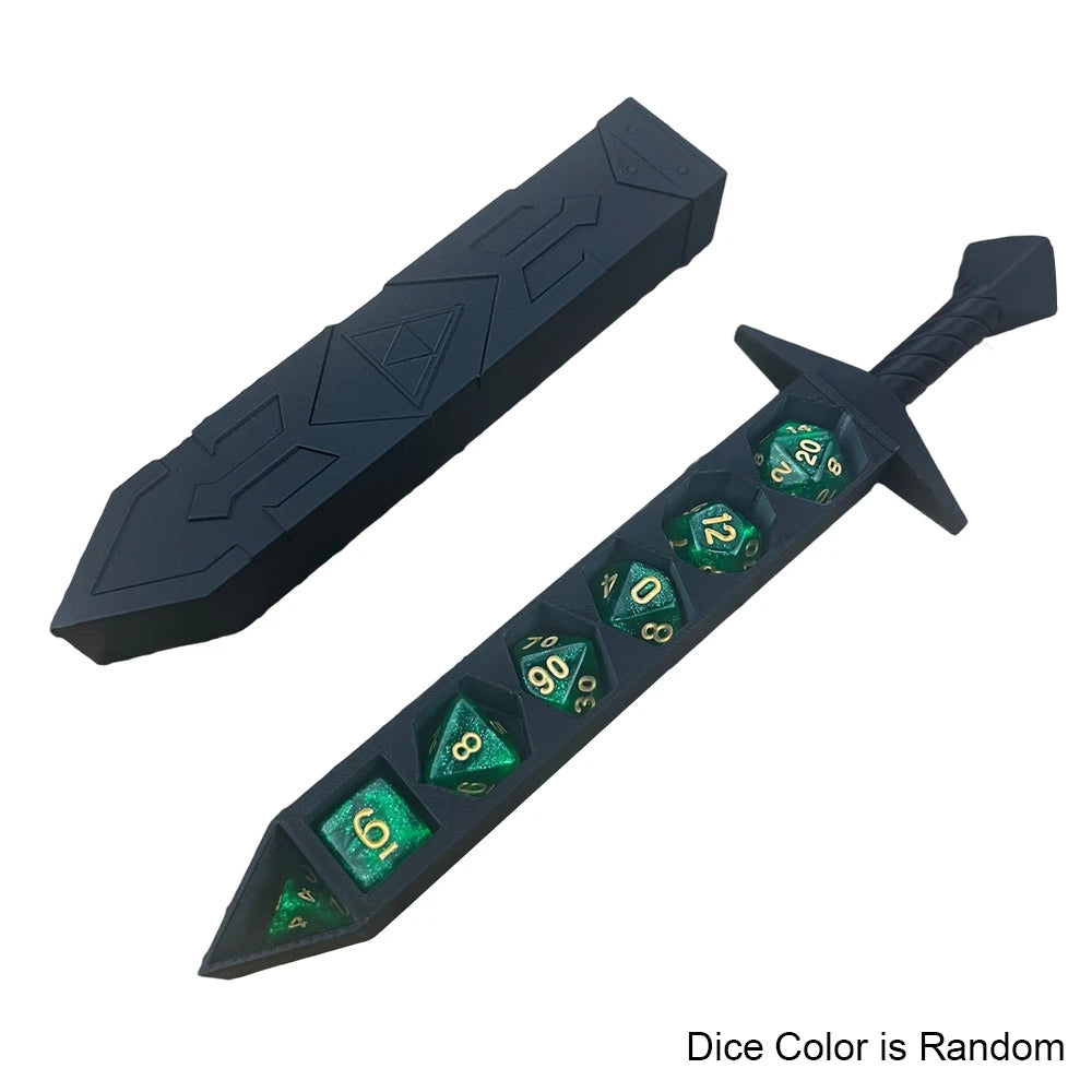 3D Printed Sword Dice Case DnD D&D Dice Sword Dice Container For Dungeons And Dragons