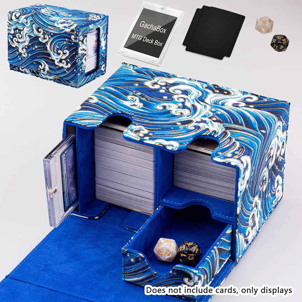 100+Box Magic TCG Mid Large Deck Case Solid Color Storage Box Card Case Card Top Side-Loading Christmas Toy Game Collection Card