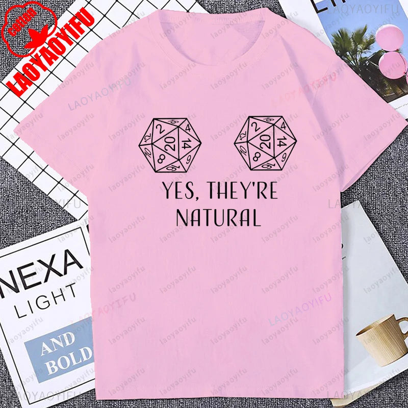 Dungeons and Dragons Inspired Yes They're Natural TShirt Board Games D&D Dungeon Master Clothing Casual Fashion Man Streetwear