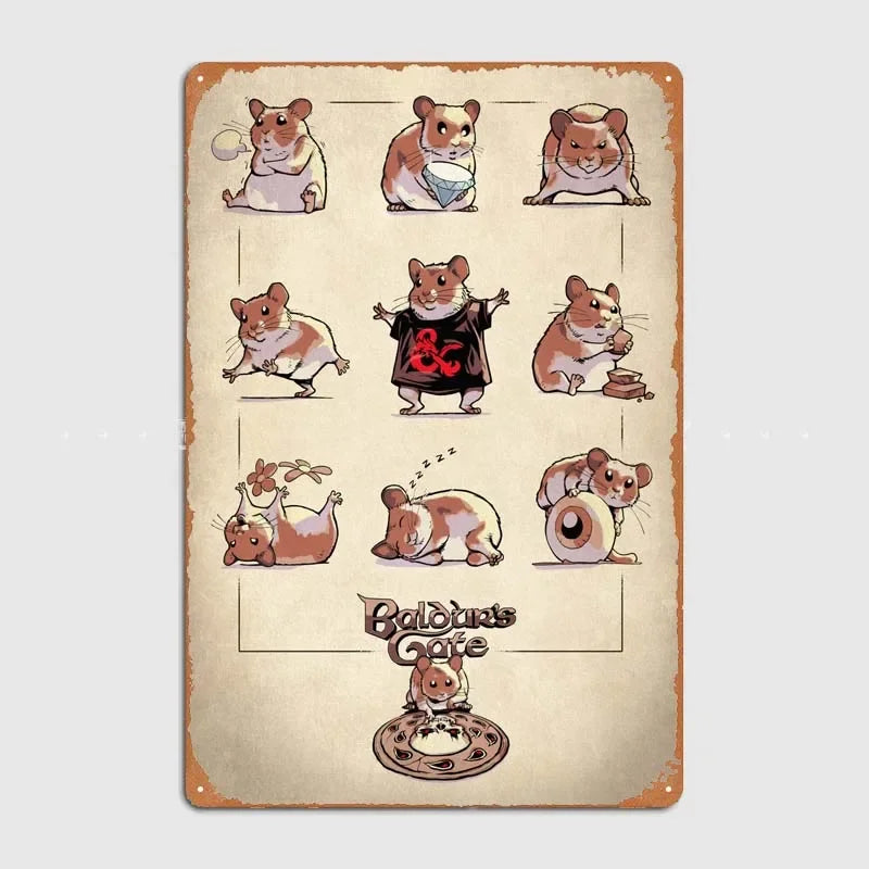 D-Dungeons And Dragons Posters Bedroom Decoration Game Signs Wall Art Vintage Metal Tin Sign for Gamer Room Wall Decoration Home
