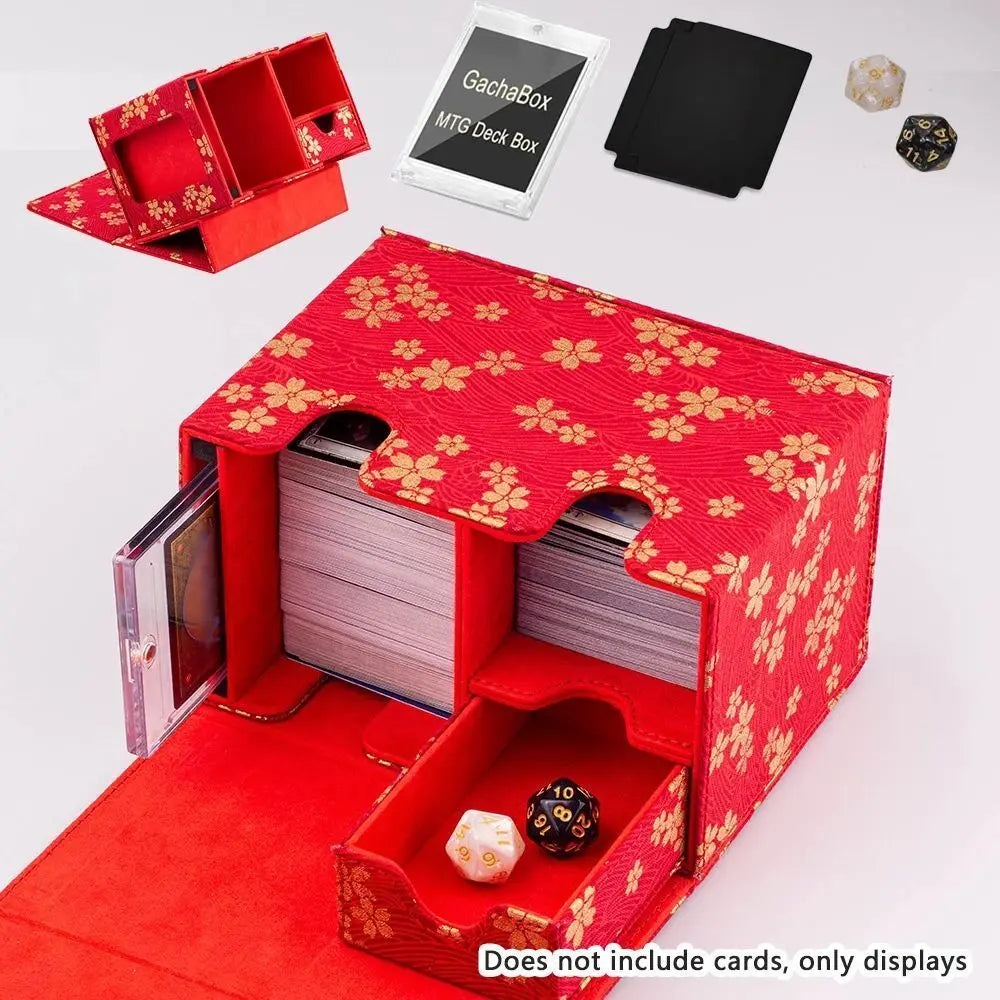 100+Box Magic TCG Mid Large Deck Case Solid Color Storage Box Card Case Card Top Side-Loading Christmas Toy Game Collection Card