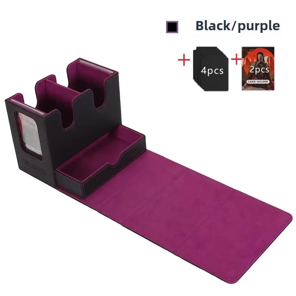 Deck Box 3-in-1 with Commander Display Sports Card Storage Box Fits 200+ Single Sleeved Cards Card Deck Case for TCG MTG CCG