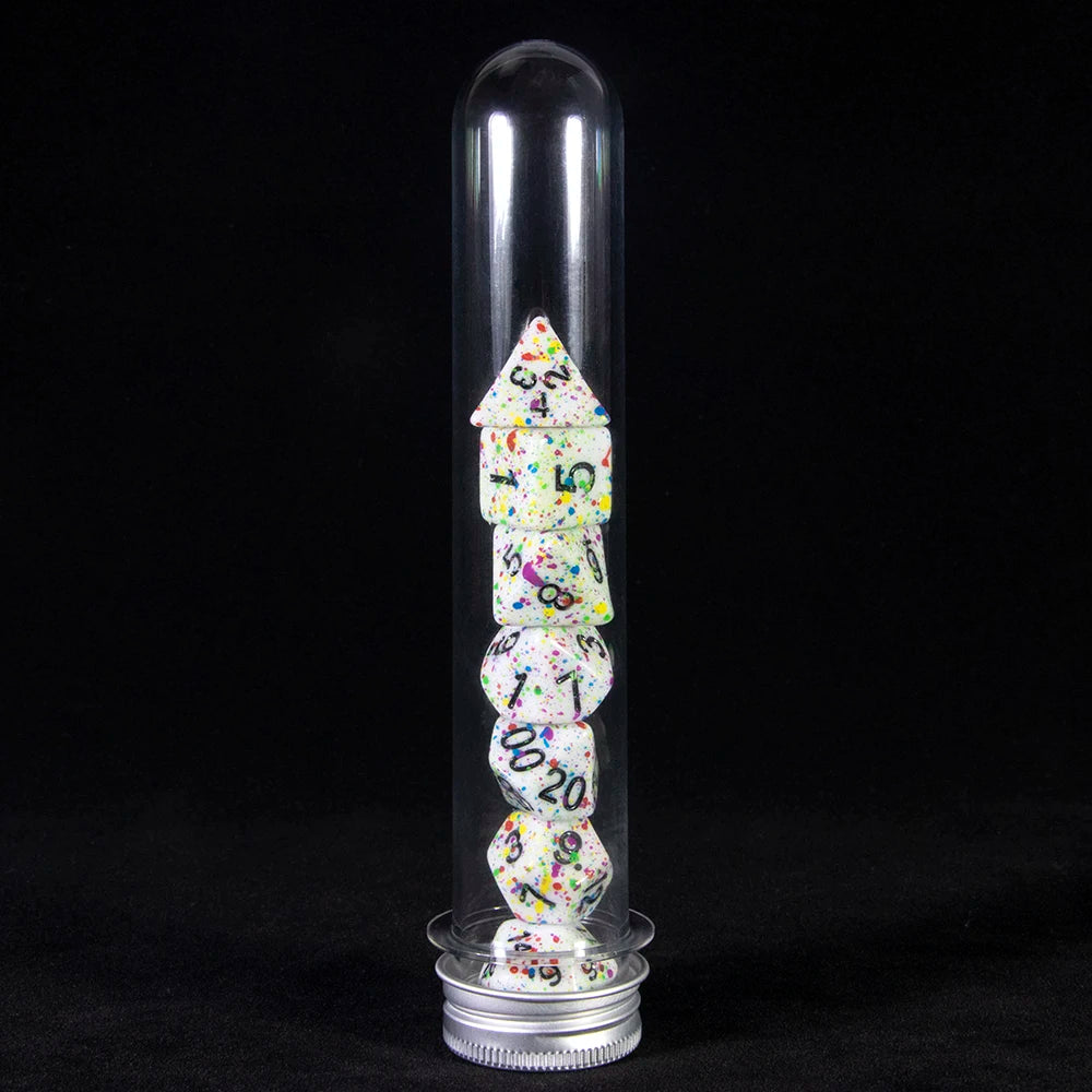 DND Dice 7 Pieces Polyhedral Dice Set with Tube,for D&D TRPG Board Game and Role Playing Game Accessories