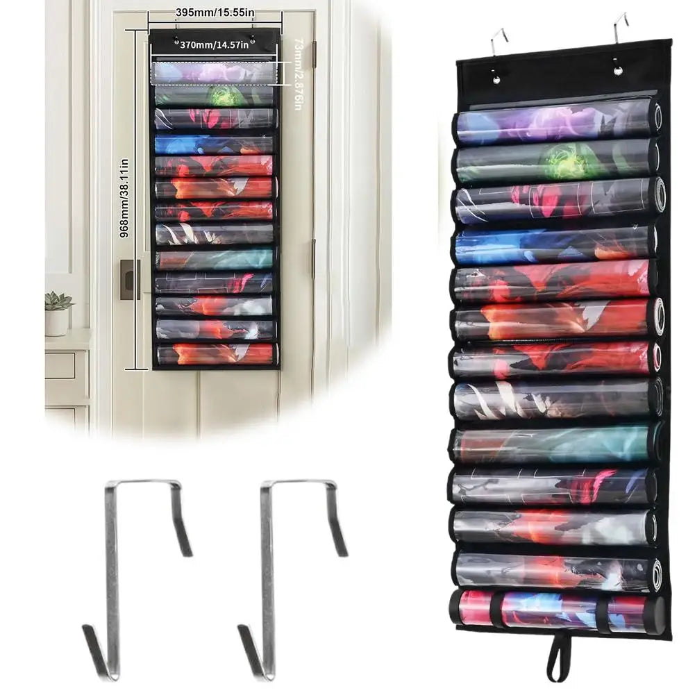 Playmat Holder, Playmat Tube Storage Bag For MTG With 2 Hooks, Fits 12+1 Card Game Playmats Portable Organizer Rack For TCG/RPG