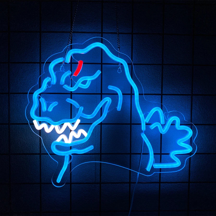 Ghost busters Neon Sign for Wall Decor,LED Dinosaur Neon Light,Monster LED Sign Ghost Decor for Party, Bedroom, Bar, Man Cave