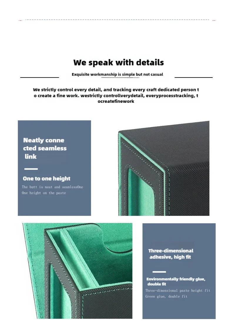 Deck Box 3-in-1 with Commander Display Sports Card Storage Box Fits 200+ Single Sleeved Cards Card Deck Case for TCG MTG CCG