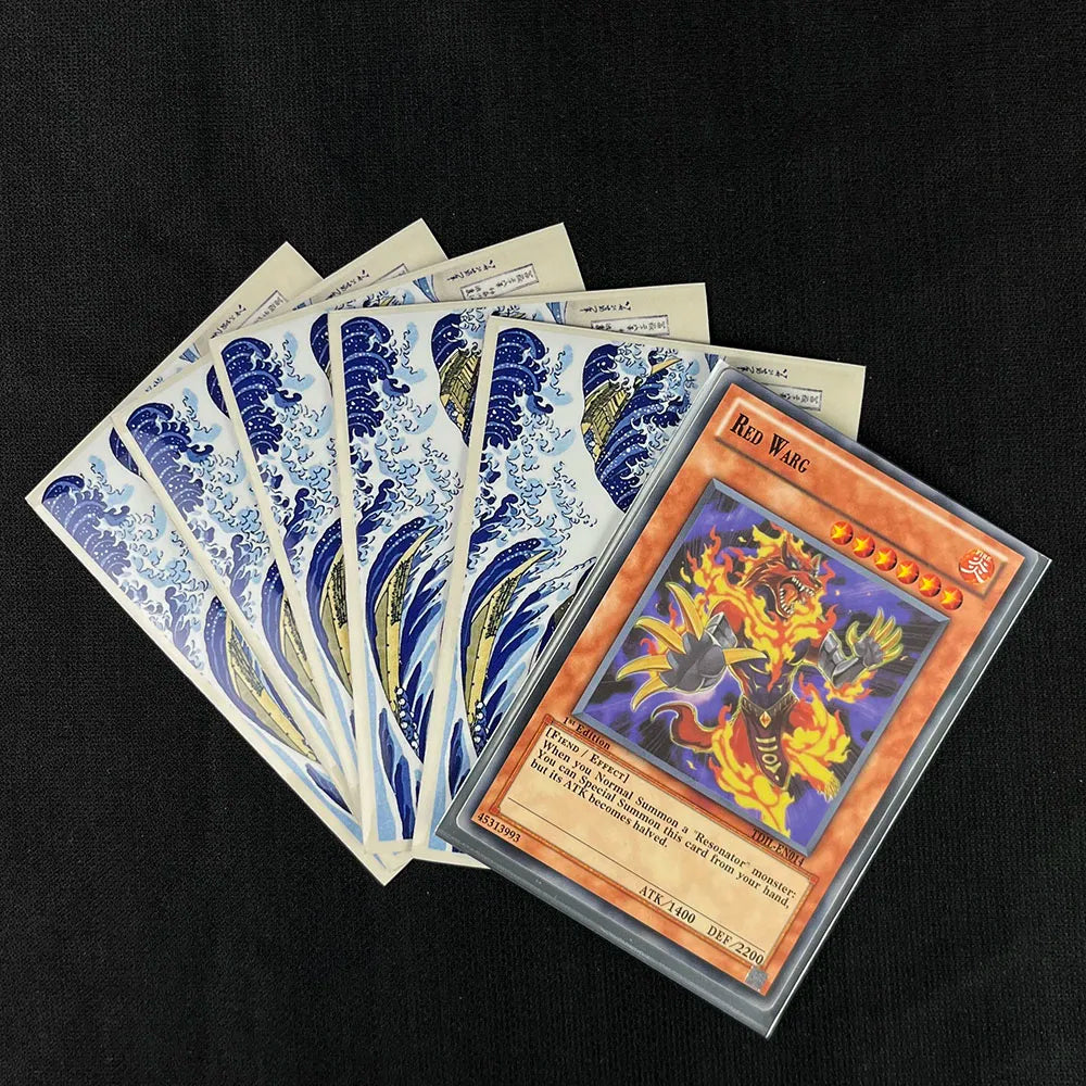 60 PCS Multi-size Card Sleeves Japanese Surfing Patterns Trading Card Sleeves Cartoon Card Protector Sleeves for MTG/PKM/YGO