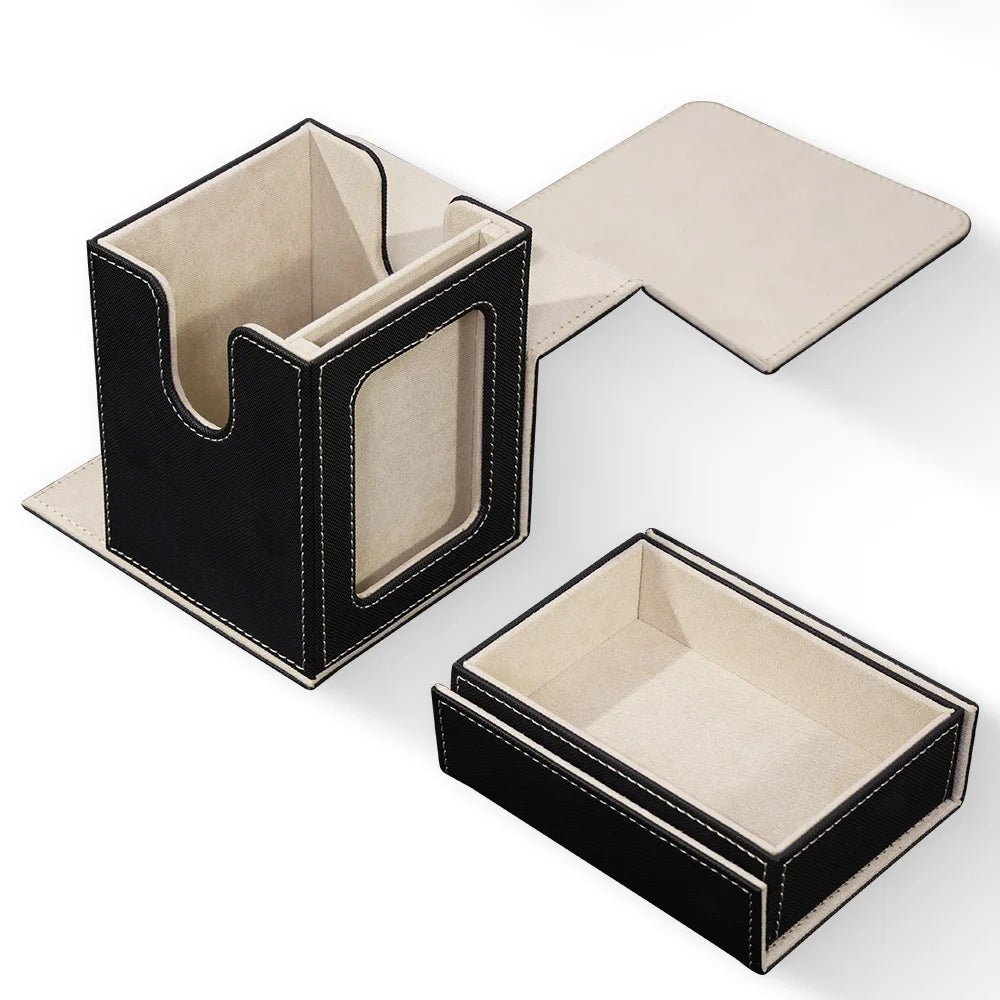 Commander Deck Box with Display Window, Card Deck Box Holds 100+ Double-Sleeved  Cards with Dice Tray