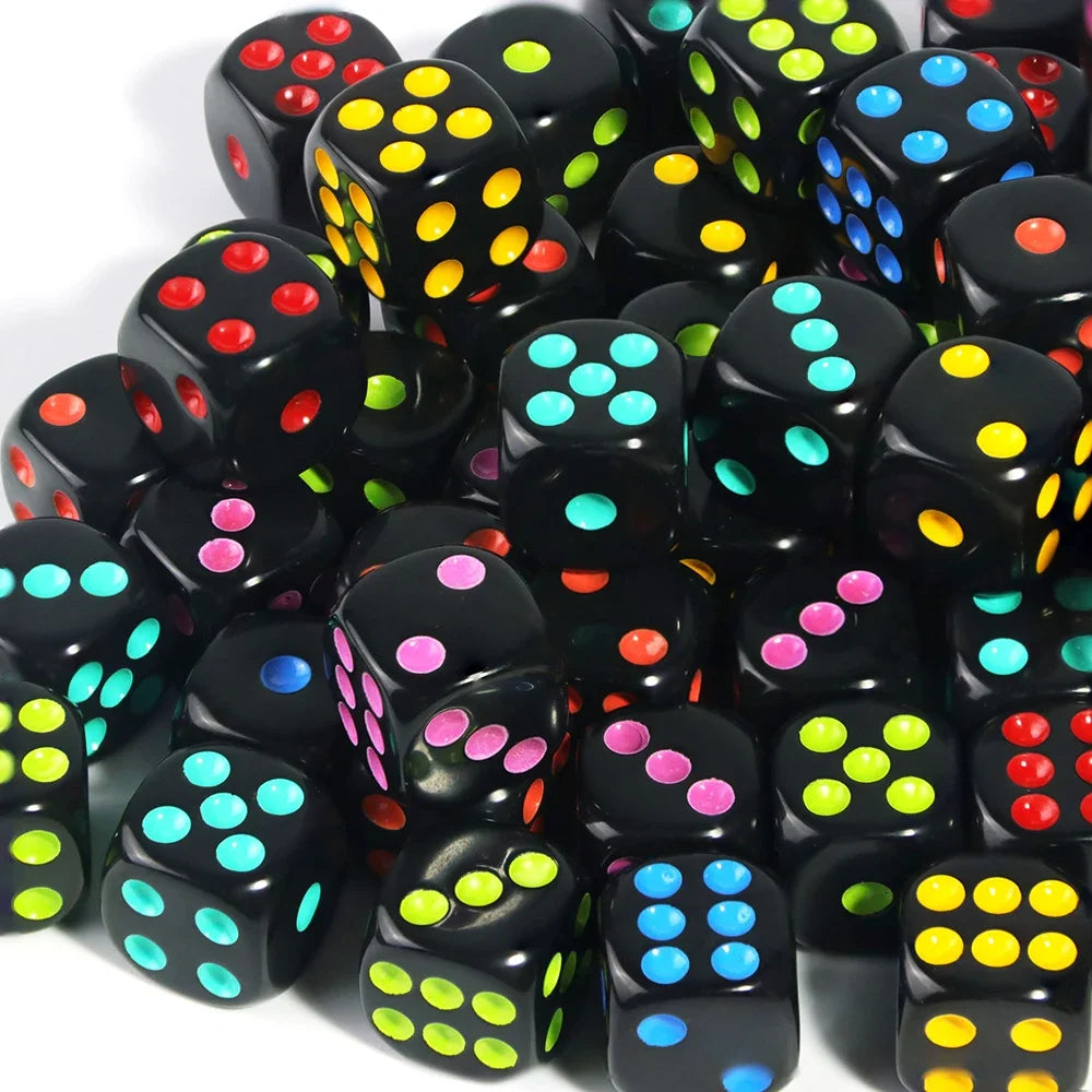 16mm Game Dice D6 of Rounded Corner Six Sided Dice for DND, RPG,Table Board Game or Teaching Math