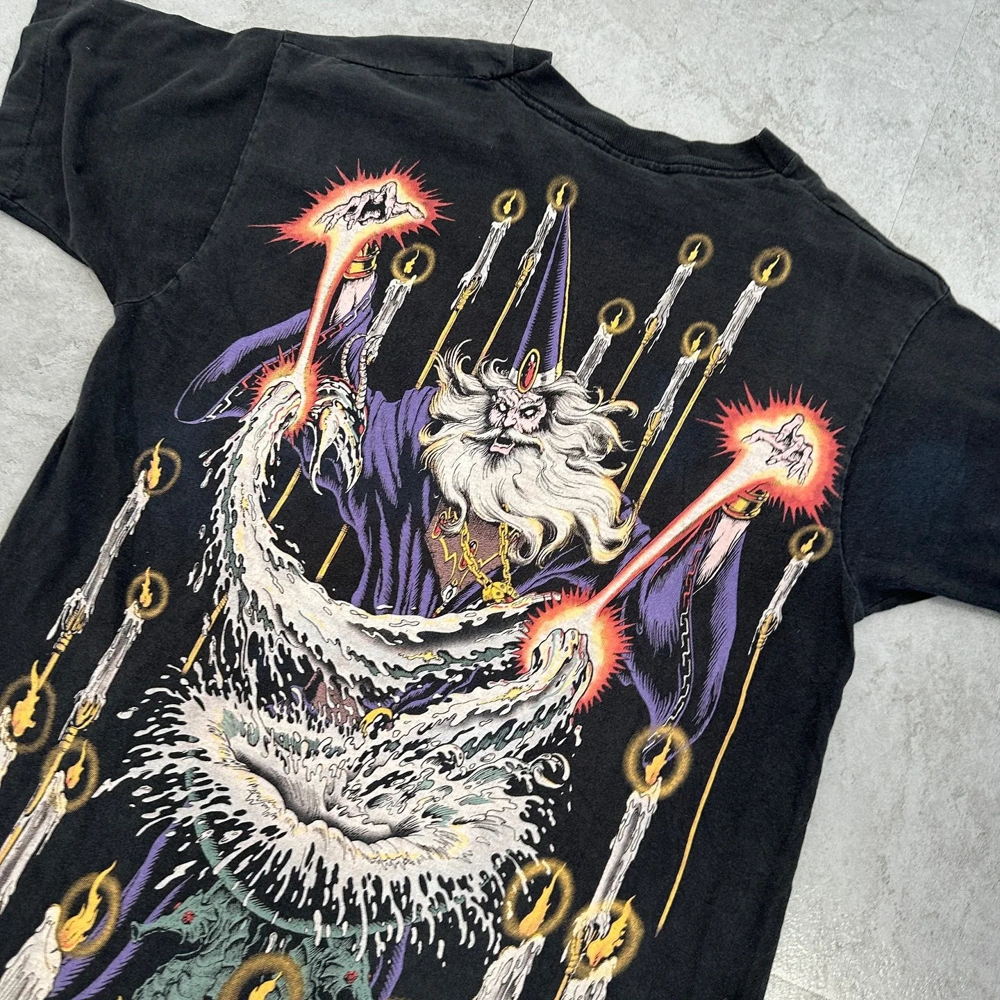 90s Vintage Oversized Wizard Mystic Graphic Print T Shirt Streetwear Unisex Fashion Tee Men Women Casual Unique Style Top