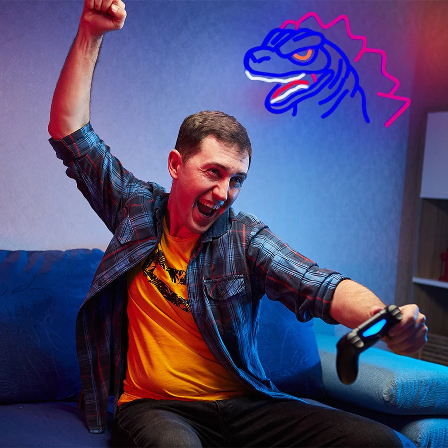 Ghost busters Neon Sign for Wall Decor,LED Dinosaur Neon Light,Monster LED Sign Ghost Decor for Party, Bedroom, Bar, Man Cave