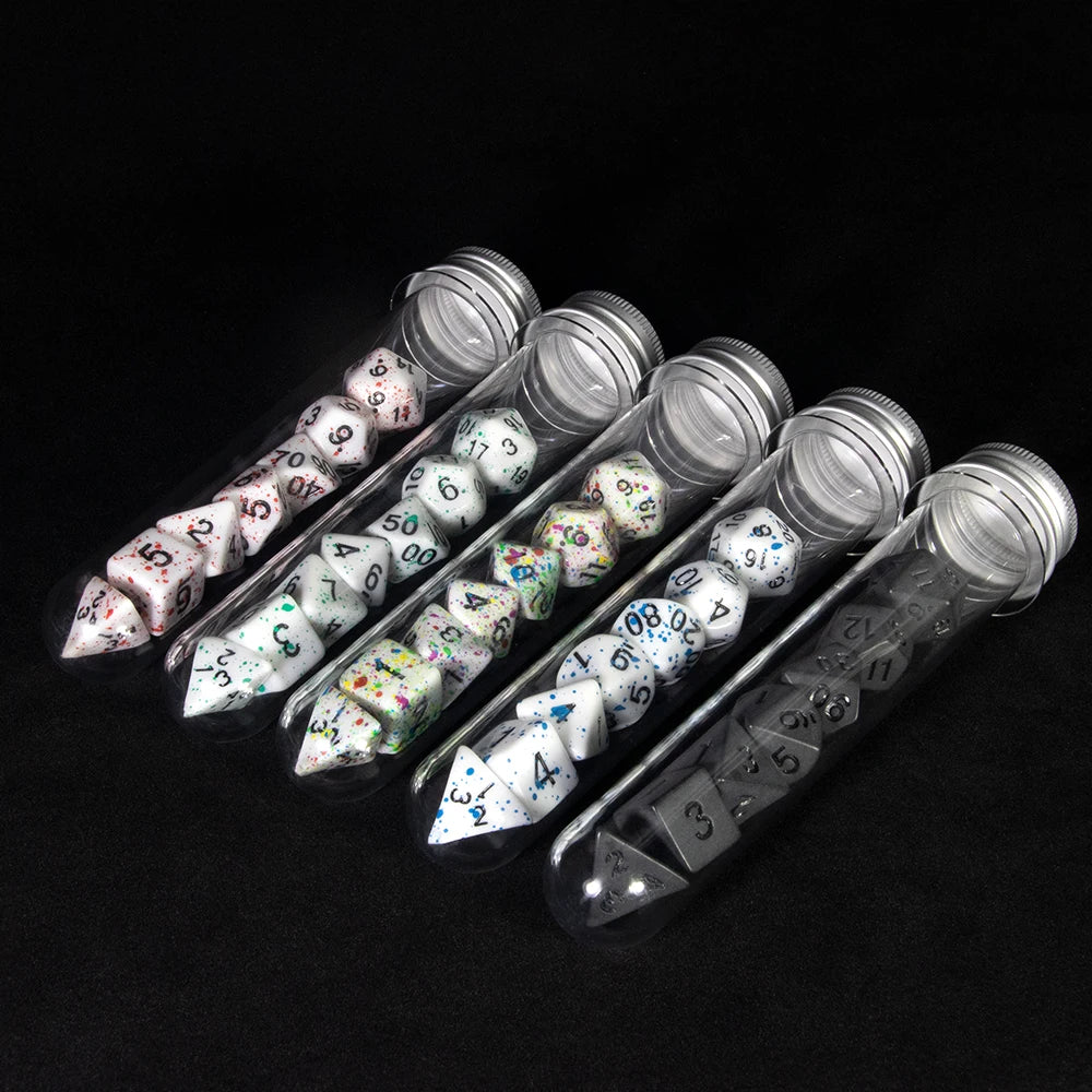 DND Dice 7 Pieces Polyhedral Dice Set with Tube,for D&D TRPG Board Game and Role Playing Game Accessories