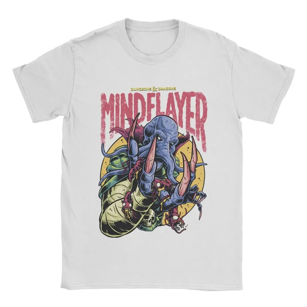 DnD Mind Flayer Portrait T Shirts Amusing Summer Vintage Men Women Harajuku Short Sleeve Cotton Streetwear Leisure Unisex Tops