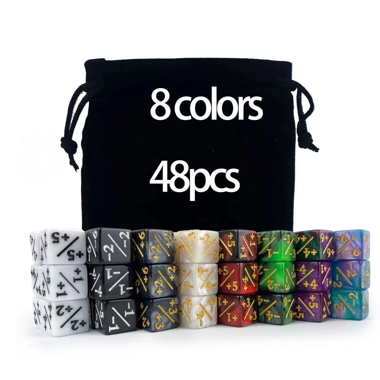 48 Pcs Magic The Gathering MTG Counter Dice Marble Bulk Life Counters Tokens Dice CCG Creature Stats