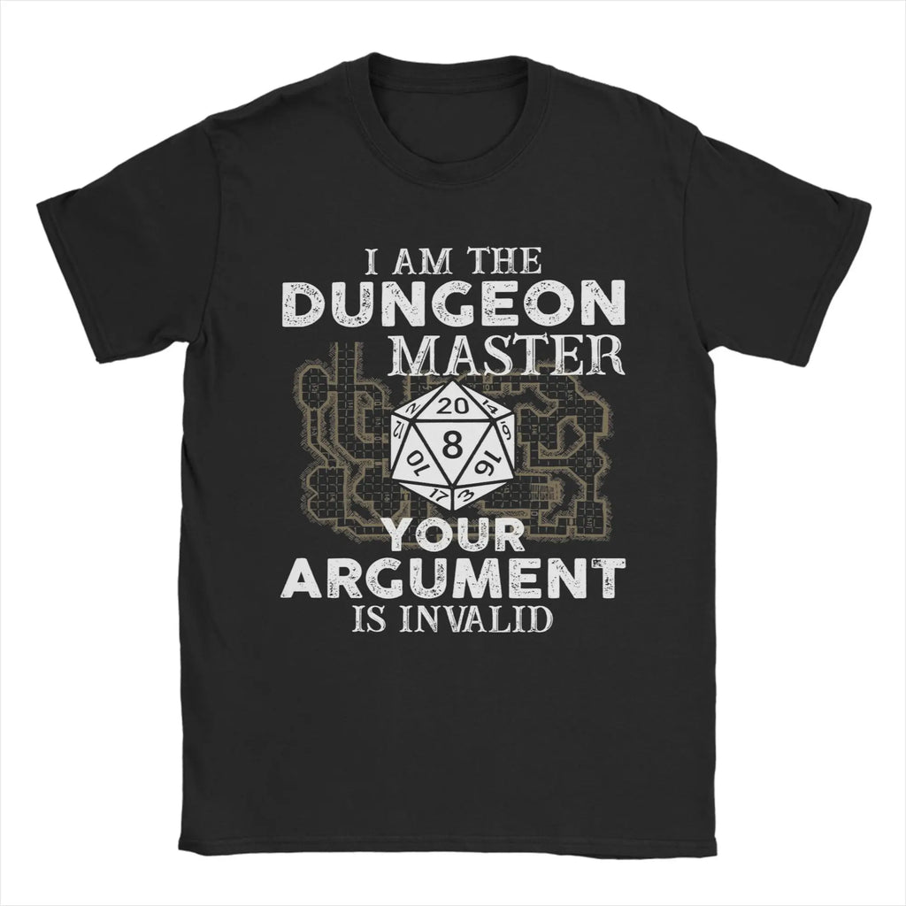 Dungeon and Dragon Dungeon Master T-Shirts for Men  Funny Pure Cotton Tee Shirt Crew Neck Short Sleeve T Shirt Plus Size Tops