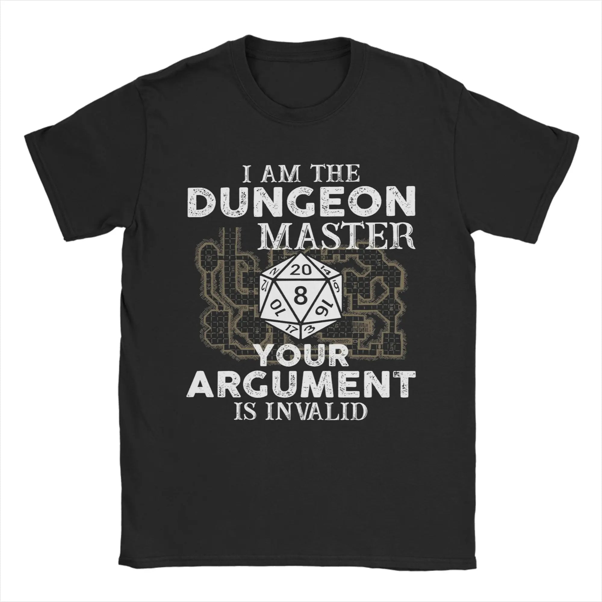 Dungeon and Dragon Dungeon Master T-Shirts for Men  Funny Pure Cotton Tee Shirt Crew Neck Short Sleeve T Shirt Plus Size Tops
