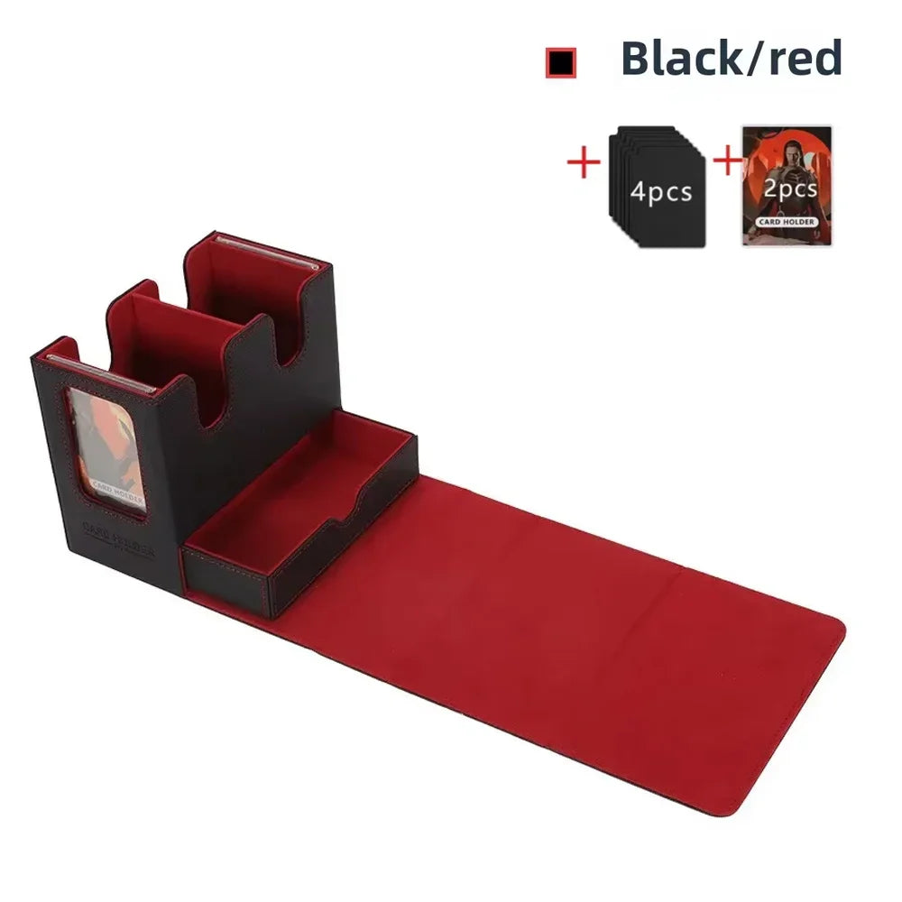 Deck Box 3-in-1 with Commander Display Sports Card Storage Box Fits 200+ Single Sleeved Cards Card Deck Case for TCG MTG CCG