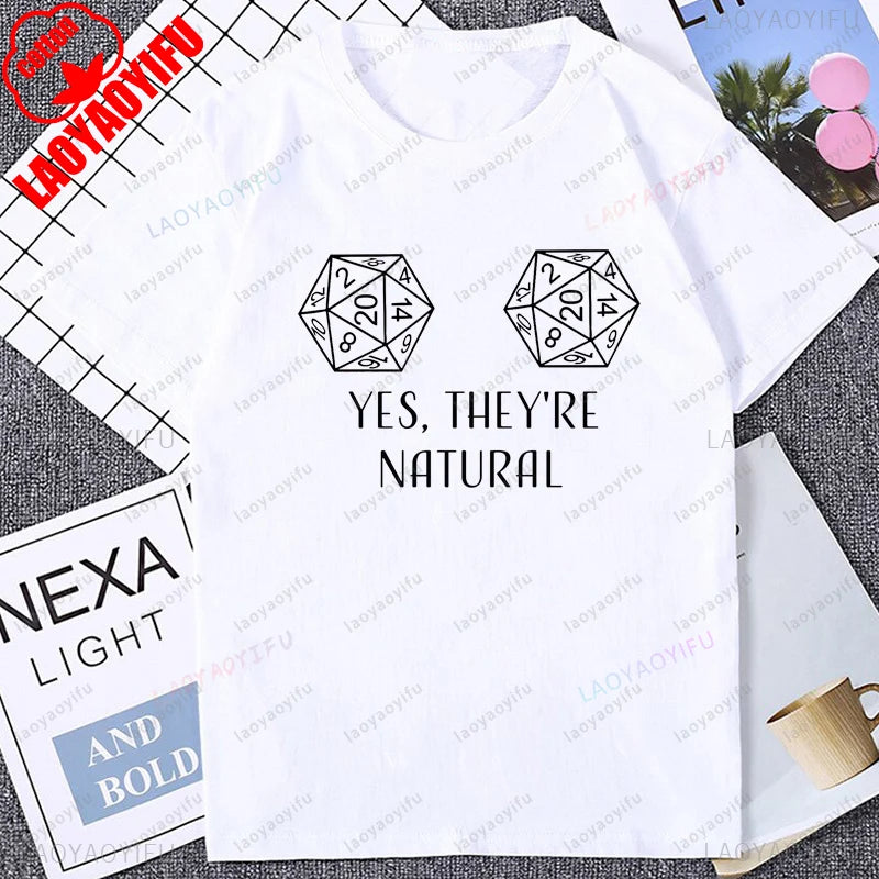 Dungeons and Dragons Inspired Yes They're Natural TShirt Board Games D&D Dungeon Master Clothing Casual Fashion Man Streetwear