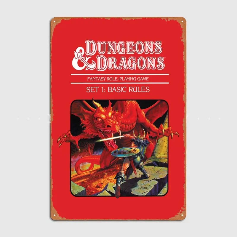 D-Dungeons And Dragons Posters Bedroom Decoration Game Signs Wall Art Vintage Metal Tin Sign for Gamer Room Wall Decoration Home