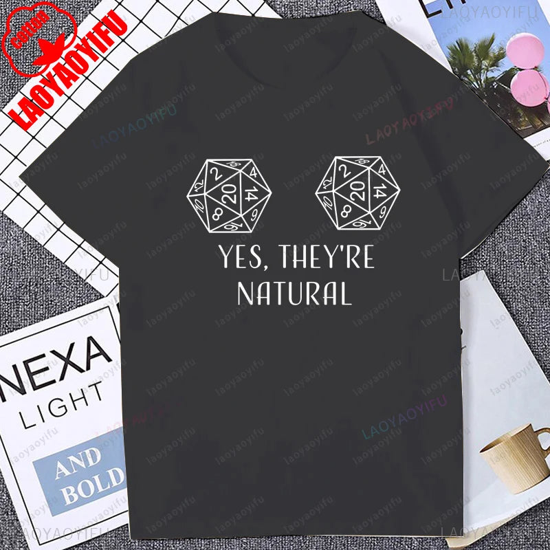 Dungeons and Dragons Inspired Yes They're Natural TShirt Board Games D&D Dungeon Master Clothing Casual Fashion Man Streetwear