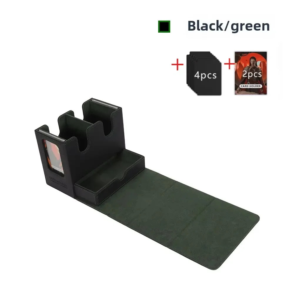 Deck Box 3-in-1 with Commander Display Sports Card Storage Box Fits 200+ Single Sleeved Cards Card Deck Case for TCG MTG CCG