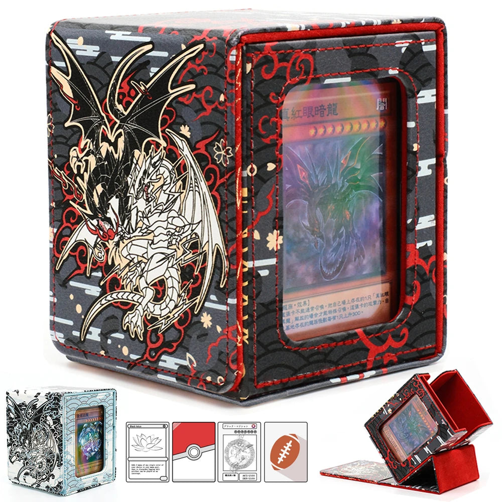 100+Box Magic TCG Mid Large Deck Case Solid Color Storage Box Card Case Card Top Side-Loading Christmas Toy Game Collection Card