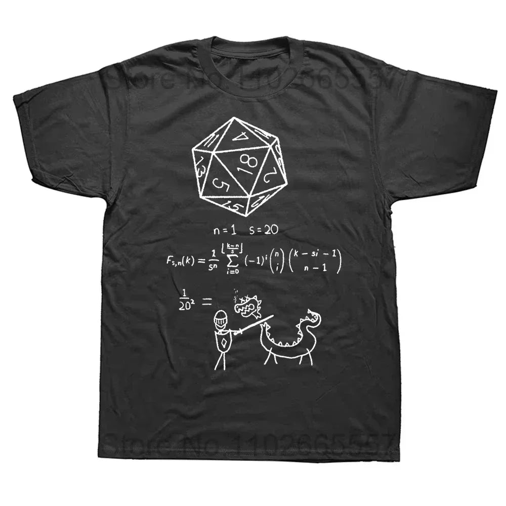 2025 Novelty Dungeon Dragon T Shirts Graphic Streetwear Short Sleeve I Have A Plan D20 Dice Role Playing Game DnD T-shirt Men