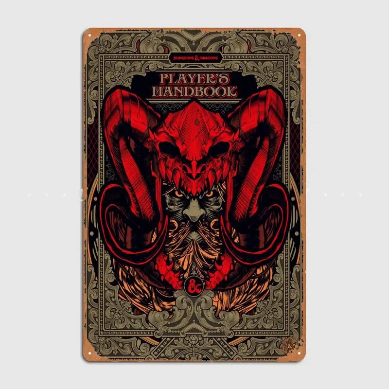 D-Dungeons And Dragons Posters Bedroom Decoration Game Signs Wall Art Vintage Metal Tin Sign for Gamer Room Wall Decoration Home