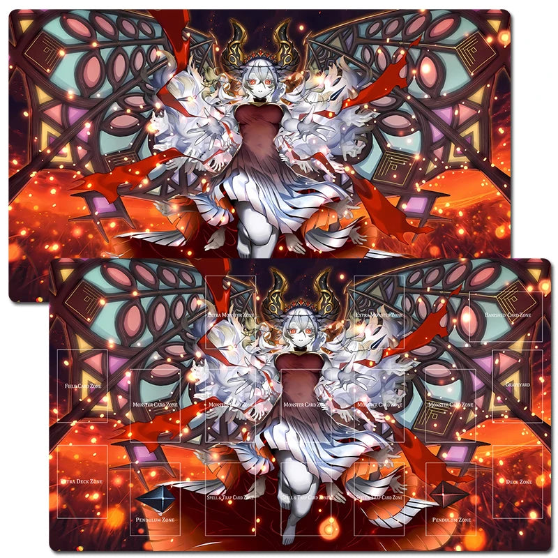YuGiOh Blazing Cartesia TCG CCG Playmat Trading Card Game Mat Table Desk Gaming Play Mat Mouse Pad 60x35cm Free Bag