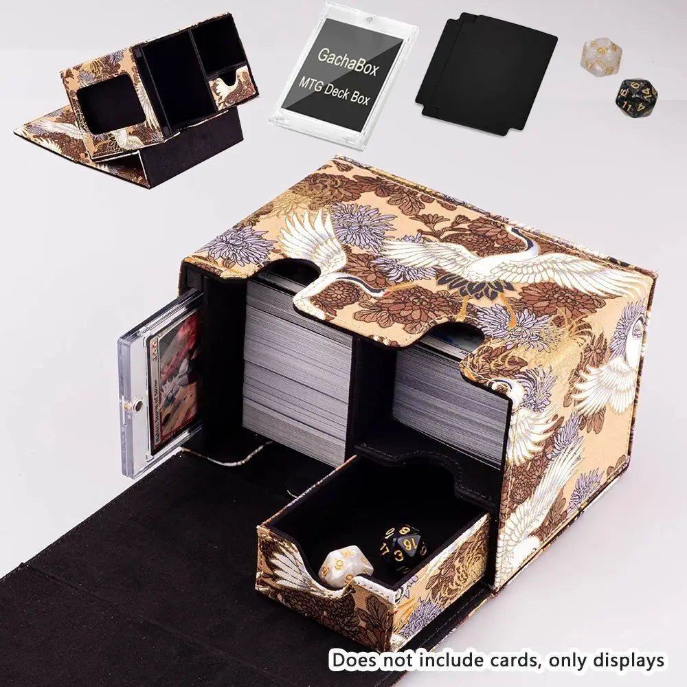 100+Box Magic TCG Mid Large Deck Case Solid Color Storage Box Card Case Card Top Side-Loading Christmas Toy Game Collection Card