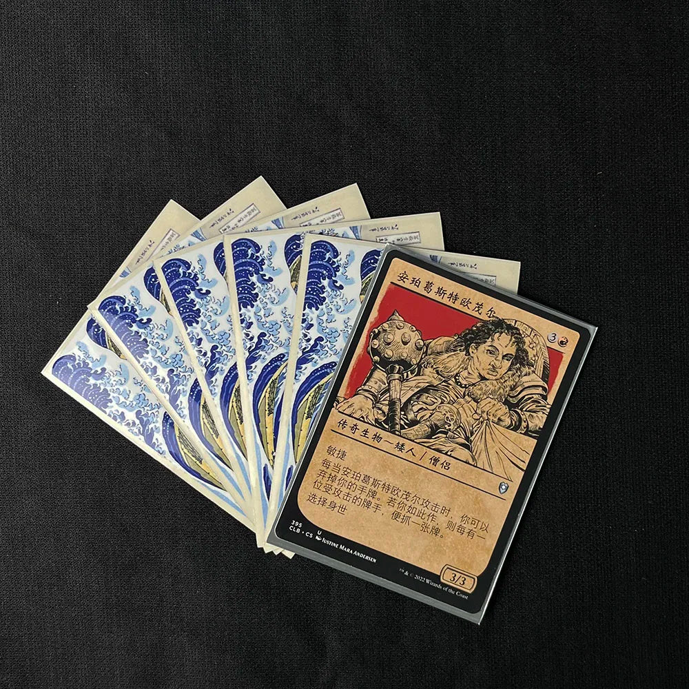 60 PCS Multi-size Card Sleeves Japanese Surfing Patterns Trading Card Sleeves Cartoon Card Protector Sleeves for MTG/PKM/YGO