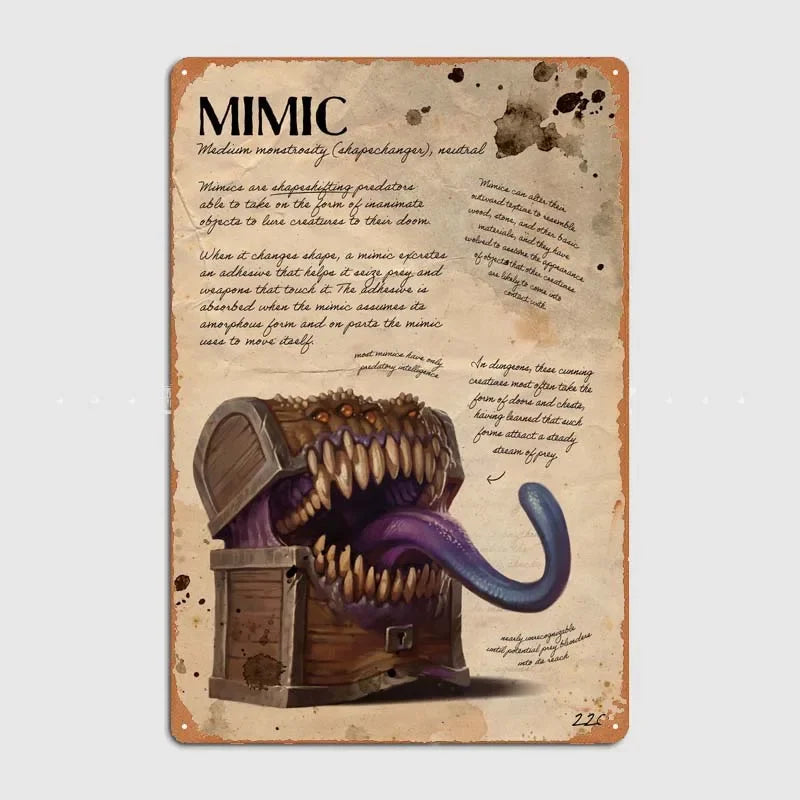 D-Dungeons And Dragons Posters Bedroom Decoration Game Signs Wall Art Vintage Metal Tin Sign for Gamer Room Wall Decoration Home