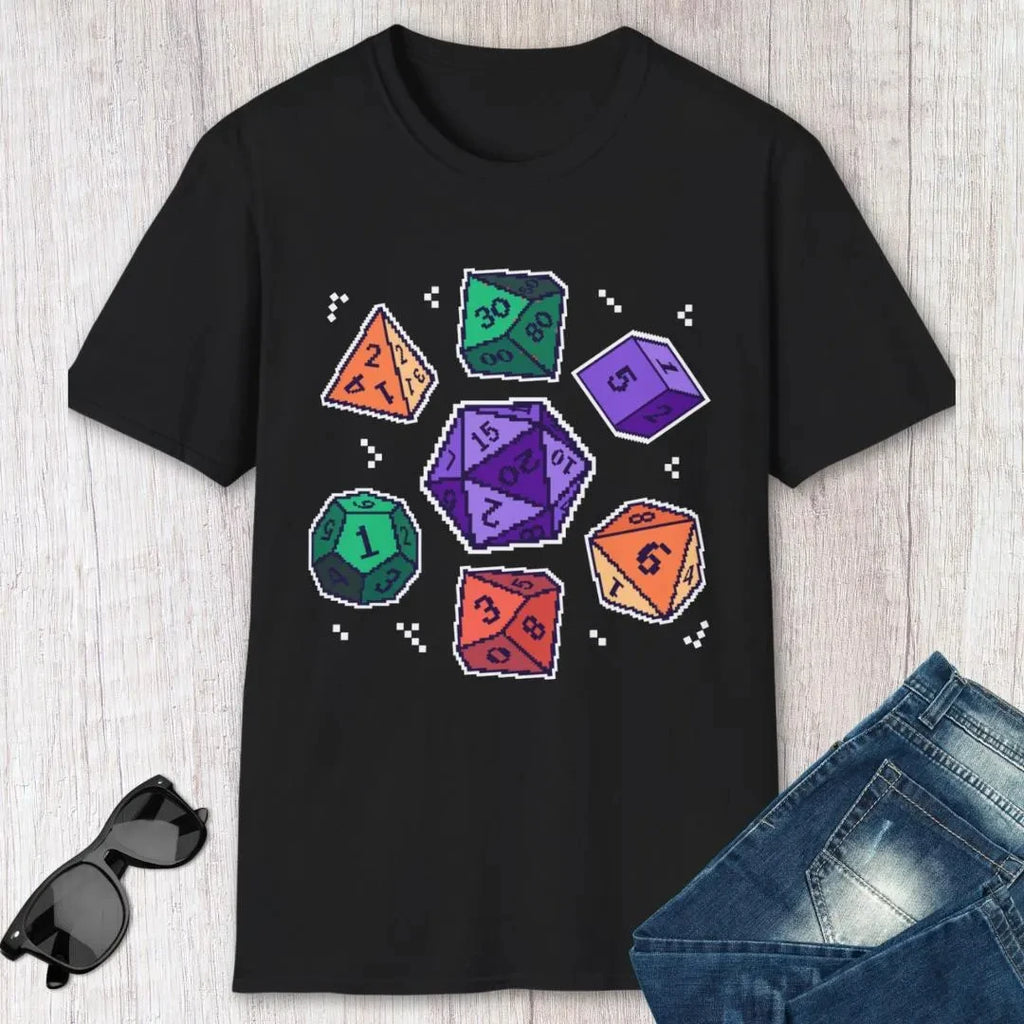 DnD Pixel Art Shirt Retro Dungeons and Dragons Tshirt Retro Streetwear High-quality Crew-neck Short-sleeved Men's T-shirt