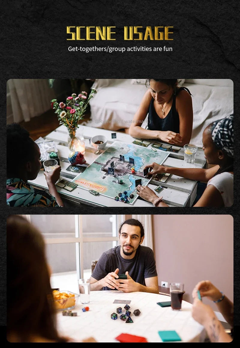 LED Dice Set for Dungeon and Dragon Cool DND Dice with Charging Box Rechargeable 7 Color Polyhedral Role Playing Dice