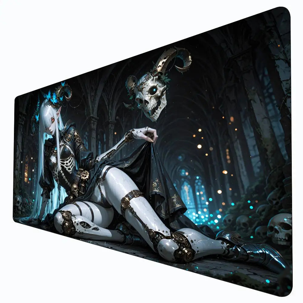 Gothic landscape mechanical girl MTG Playmat Magic Card Battle Mat Non-Slip Durable 35X60CM Commander playmat tapete magic mtg