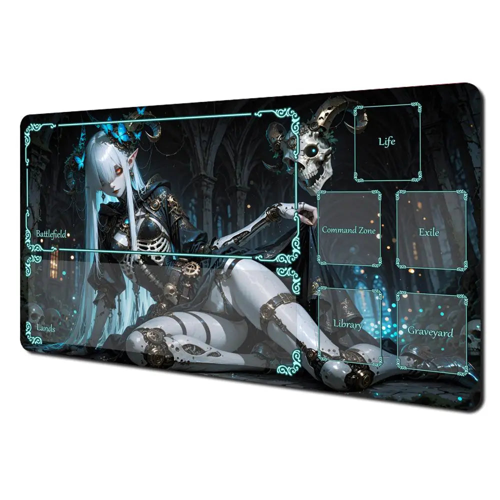 Gothic landscape mechanical girl MTG Playmat Magic Card Battle Mat Non-Slip Durable 35X60CM Commander playmat tapete magic mtg