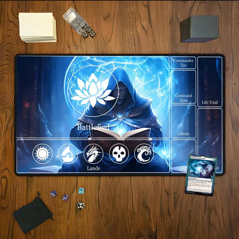 MTG The Magic Gathering Play Mats Original Handcrafted TCG Playmat with Rubber Bottom & Stitched Edge CCG Card Mat 900x400MM
