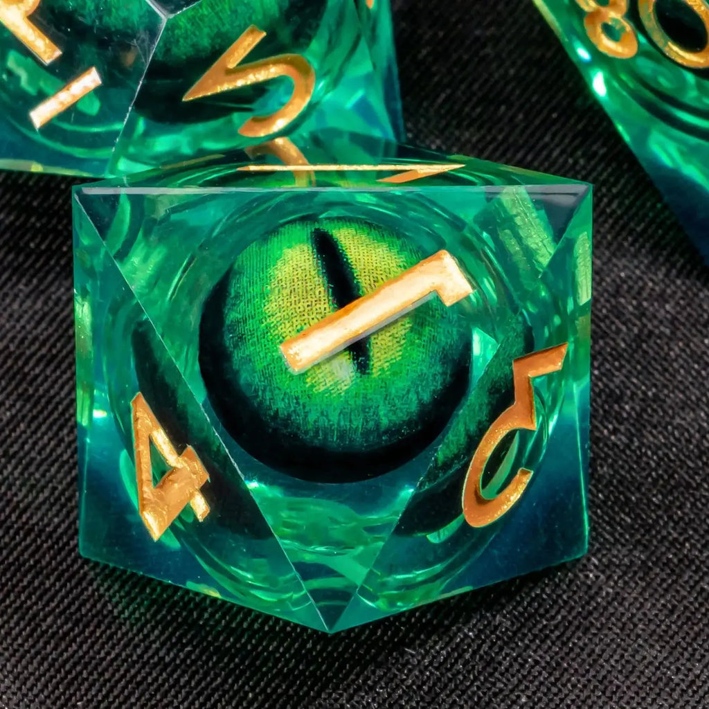 DND Liquid Core D & D Dice Set, Sharp Edge Resin Dungeon and Dragon Dice, Role Playing, RPG D and D D20, D12, D10, D8, D6, D4