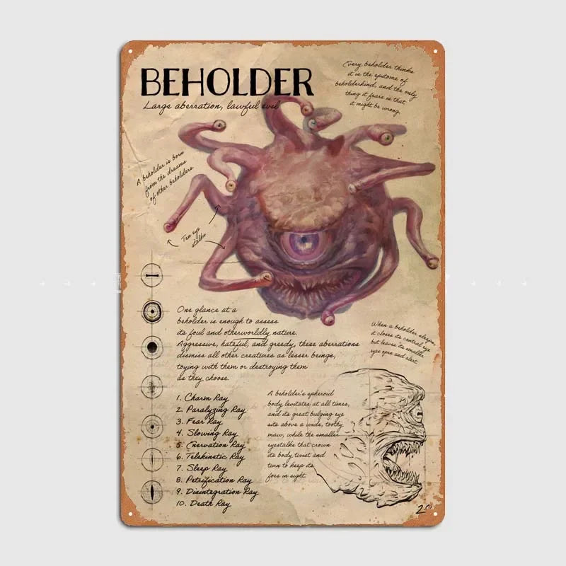 D-Dungeons And Dragons Posters Bedroom Decoration Game Signs Wall Art Vintage Metal Tin Sign for Gamer Room Wall Decoration Home