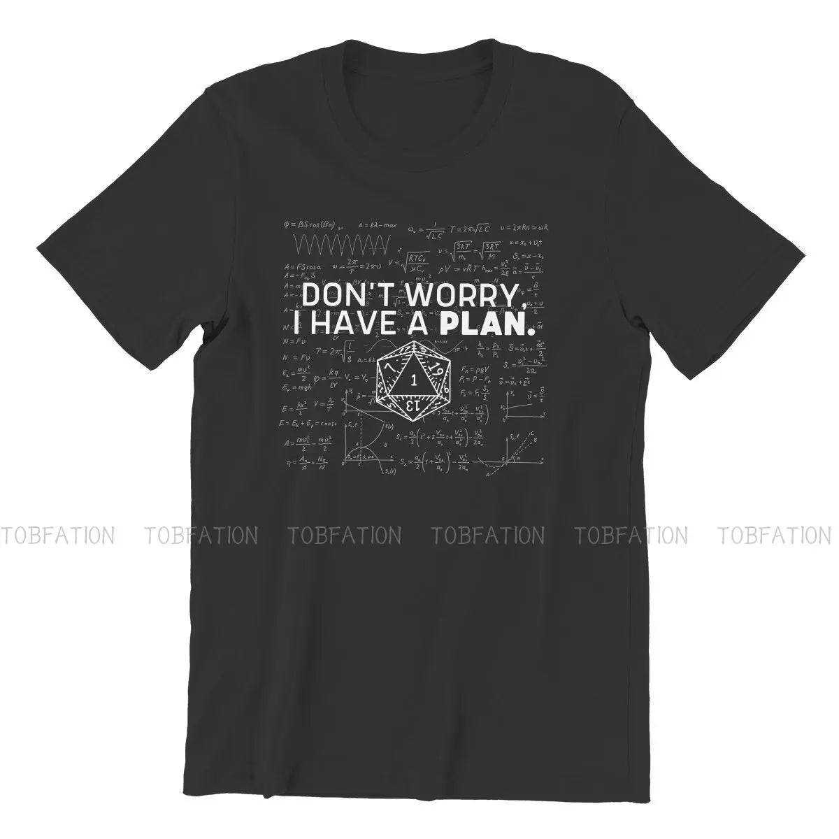 DnD Game Don't Worry I Have A Plan Tshirt Vintage Men Alternative Teenager Clothing Tops Oversized Cotton Crewneck T Shirt