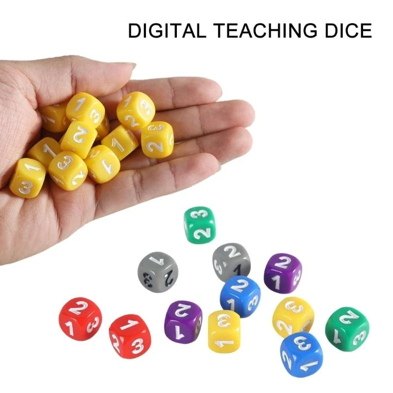Game Playings Rounded Block Math Teaching Educational Toy Dices Small Colorful Acrylic Six Sided Dices Cubes with Number