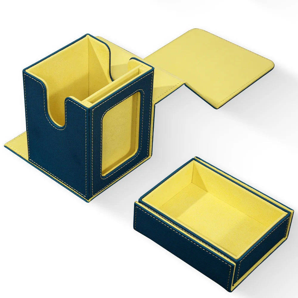 Commander Deck Box with Display Window, Card Deck Box Holds 100+ Double-Sleeved  Cards with Dice Tray