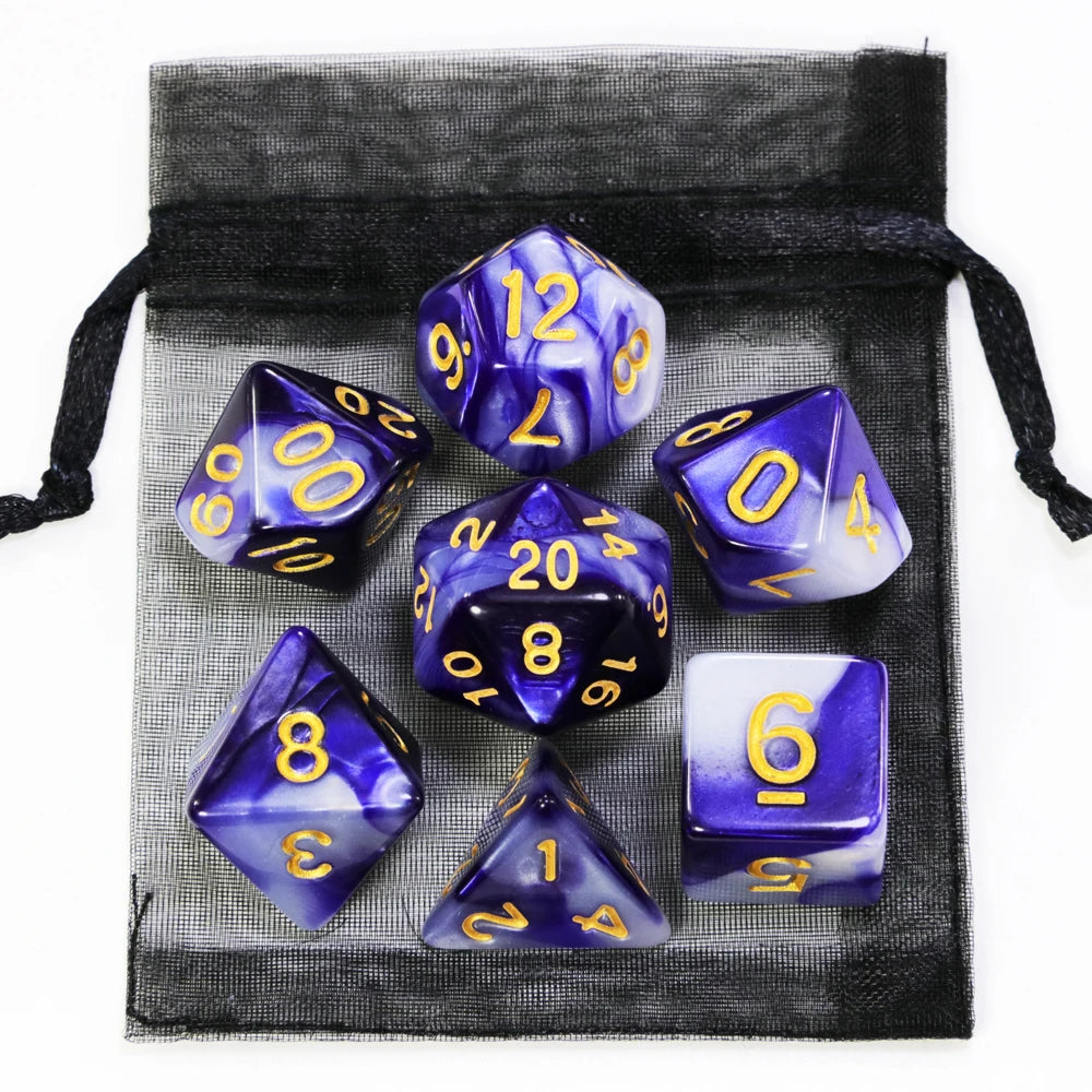 Dice DND Game Dice Role Dice Mixing Colours Dice Set With Bag 9 Different Styles Available For Portable Toys DND RPG TRPG Games