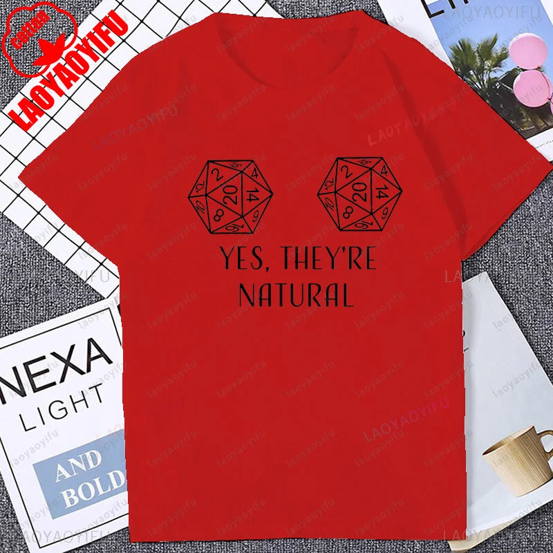 Dungeons and Dragons Inspired Yes They're Natural TShirt Board Games D&D Dungeon Master Clothing Casual Fashion Man Streetwear